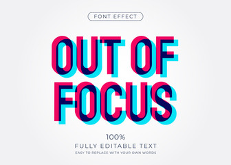 Out of focus text effect. Editable font style