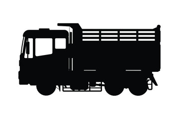 Truck silhouette vector, transportation concept