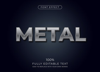Metal text effect. Editable font style