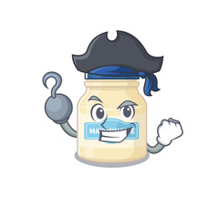 Cute mayonnaise mascot design with a hat
