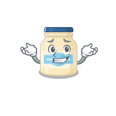 cute Grinning mayonnaise in mascot cartoon style