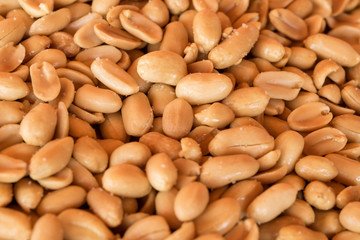 Close-up of fired salt peanuts that peeled and ready to eat