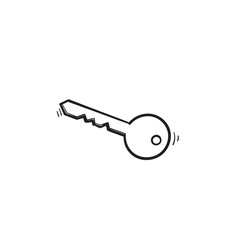 hand drawn doodle key illustration with cartoon style vector isolated