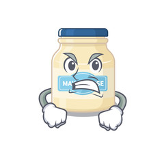 Mayonnaise cartoon character style having angry face