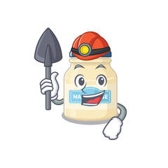 Cool clever Miner mayonnaise cartoon character design