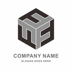 Geometric Square Letter F Business Company Vector Logo Design