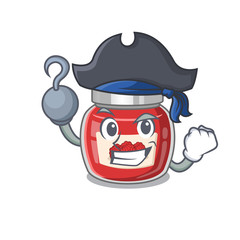 Cute raspberry jam mascot design with a hat