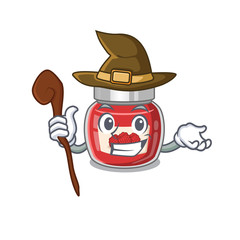 a mascot concept of raspberry jam performed as a witch