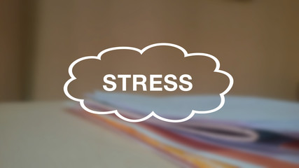 Stress word with blurring business background