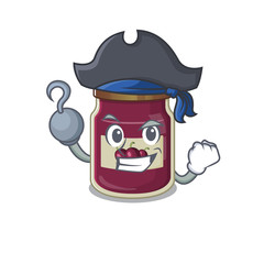 Cute plum jam mascot design with a hat