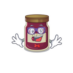A cartoon concept of Geek plum jam design