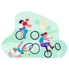 Cyclists at bike ride concept