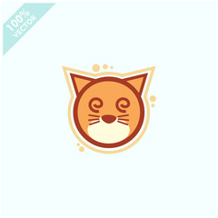 Cute cat face emoticon emoji expression Illustration. Scalable and editable vector.	