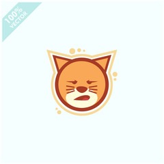 Cute cat face emoticon emoji expression Illustration. Scalable and editable vector.	