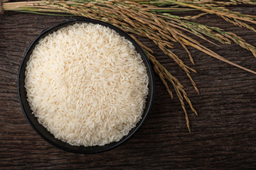 Long grain of rice and rice,White rice (Jasmine rice) thailand