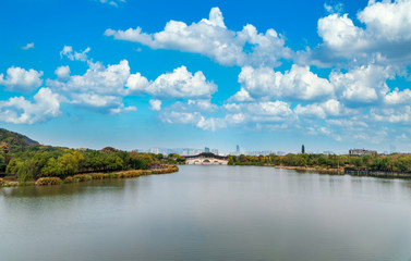 Fototapeta na wymiar Tai Lake scenic spot, Wuxi, Jiangsu Province, China