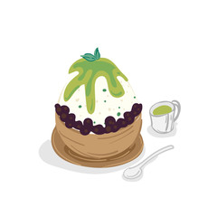 ice cream bingsu dessert drawing graphic