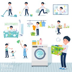 flat type school boy short sleeve summer_housekeeping
