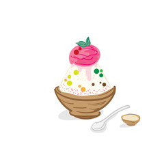 ice cream bingsu dessert drawing graphic