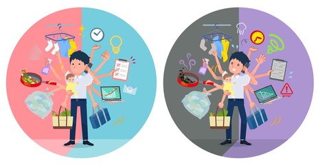 flat type Gray suit businessman