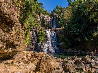 Beautiful aerial view of the Nauyaca Waterfall In Costa Rica
