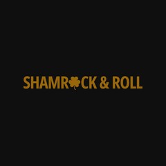Shamrock and roll. Inspiring quote, creative typography art with black gold background.