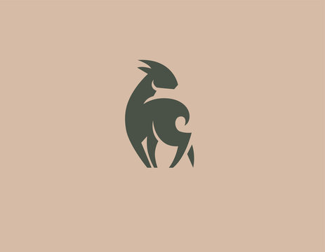 Creative minimalistic logo icon ram design for your company