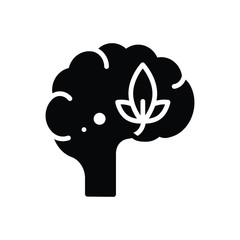 Black solid icon for psychology 