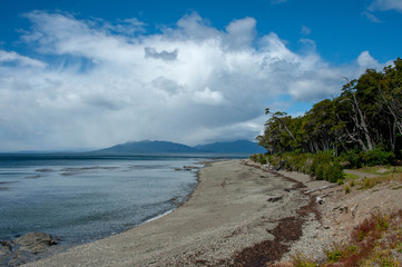 looking down the coastline