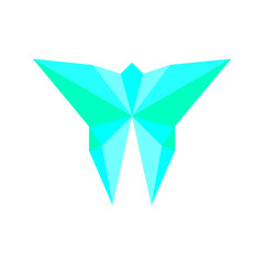 butterfly geometric shape logo vector