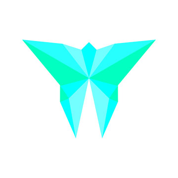 butterfly geometric shape logo vector