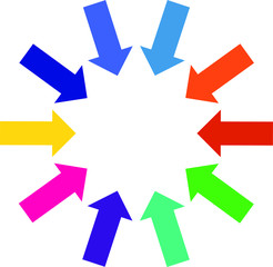 abstract icon with 10 arrows shape