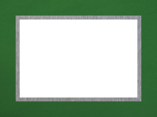 Green-gray texture decorative rectangular frame with a free white field for creative work.