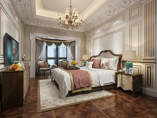 3D rendering bed room, so comfortable
