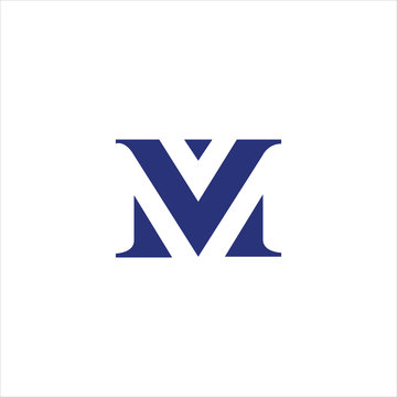 Initial letter mv or vm logo vector design template