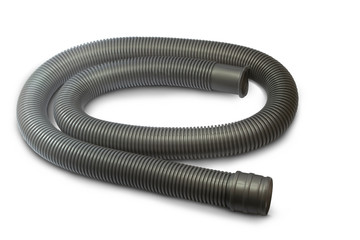 Corrugated pipe sewage on a white background,with clipping path