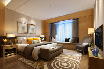 3D rendering bed room, so comfortable