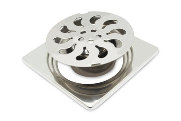 Drain Stainless Steel Silver on a white background,with clipping path