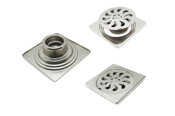 Drain Stainless Steel Silver on a white background,with clipping path