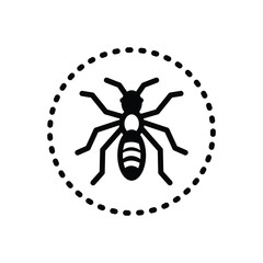 Black solid icon for black ants