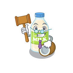 Smart Judge coconut milk in mascot cartoon character style