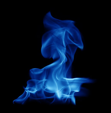 Blue smoke on a black background.