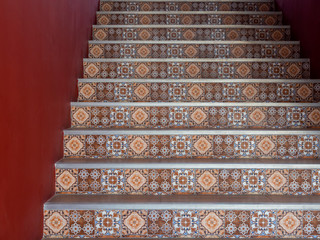 Beautiful seamless ceramic tile pattern stairs.