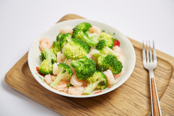 Fried shrimps with Broccoli