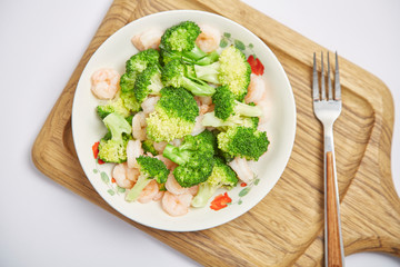 Fried shrimps with Broccoli