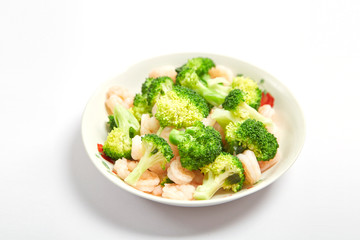 Fried shrimps with Broccoli