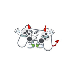 A cruel devil white joystick Cartoon character design