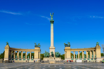 Fototapeta na wymiar Heroes' Square at City Park, Budapest, Hungary