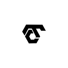 CT C T Letter Initial Logo Design