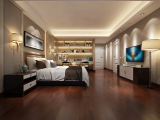 3D rendering bed room, so comfortable